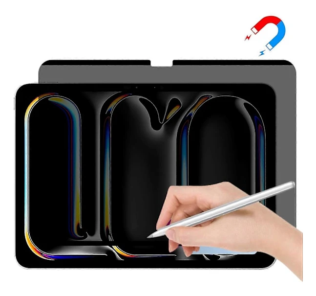 Skärmskydd med sekretessfilter för iPad Pro 13 (2024) Magnetisk Matt PET-film Återanvändbar Sköld