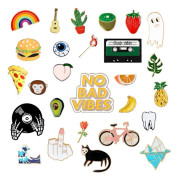 Fashion Rainbow Enamel Lapel Cartoon Pins Fruits Food Mix Brooches Badges Backpack Cute Pins Gifts For Friends Wholesale Jewelry