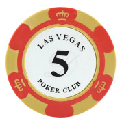 Chips med flera valörer Bärbara spel-chips Las-vegas mynt för kasinon 5 Face Value