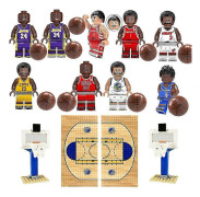 Basketball Building Block Set Basketball Star Kobe Jordan Minifigure Basketball Court Basketball Stand Boy Building Block Toy Type B