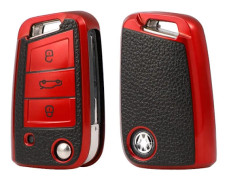 TPU Läder Bilnyckel Fodral För VW Volkswagen Golf 7 MK7 Tiguan MK2 För Seat Ateca Leon FR 2 Ibiza För Skoda Octavia A7