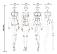 Modeillustration Linjaler Skissmallar Linjal Sömnad, typ B