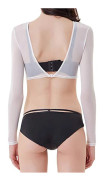 Sömlös Arm Shaper Kort Croppad Navel Mesh Kofta Plus Size Arm Shaper Mesh White M