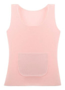 Rosa sömlös termoväst, smal fickväst, enkel antistatisk elastisk åtsittande termisk underställ i ull (M)