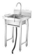 Kommersiell diskho, fristående design, inkluderar kran och tillbehör,Silver