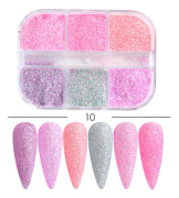 3 st Nail Glitter Magic Mirror Aurora Iridescent Puder Pärlpuder 9