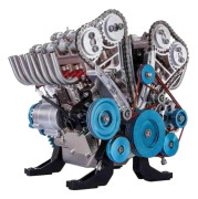 Motormodell skrivbordsmotor, 8-cylindrig inline bilmotormodell byggsats vuxen minimotormodell leksak för kontor, hem, KTV, kaféer och hotell.
