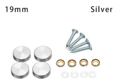 Rostfria Spegelfästen Spegelfästningsspikar Skruvar Dekorativa Hattdekoration Skruvskydd-Perfet silver 19mm