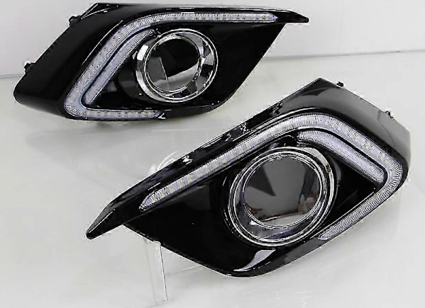 Superior CSCSNL 2st DRL Kompatibel med Mazda 3 Mazda3 Axela 2014 2015 2016 LED Varselljus Dagsljus Dimljus med blinkers - Perfekt White and Yellow Type C