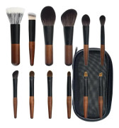 Portable 12-piece Mini Cosmetic Brush Short Handle Powder Brush Blusher Brush Eye Shadow Brush Animal Hair Facial Makeup Tool