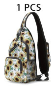 Justerbar Crossbody Väska för Unisex - 38.1cm Oxford Tyg Bröstryggsäck med Flera Fack-CJY Flower E