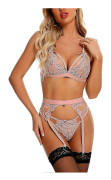 Damunderkläder Axelbandslös Frontspänne Lyft-BH, Trådlös Halkfri Osynlig Push Up Bandeau Pink M