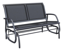 Gungstol, Metallram, Bekväm Sittplats för Två,Svart