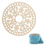 2 ST Träplattor för stickning Virkad vävd korgpåse Botten/ Cap Vävning Craft Shaper med hål för DIY 9