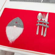 Röd och grå Rudolph ansiktslös bordstablett juldekorationer