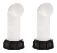 2 st vattenbehållare adapter, vattenbehållare ventil, Ibc avloppstank adapter 60 mm(vit)