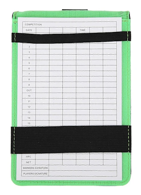 Golf Scorecard Hållare med PU-överdrag och Pennklämma - Score Book Keeper och Skyddstillbehör