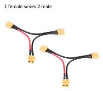 2st XT60 Batteripack Kontakt Adapter Kablar RC Lipo 1 Hona till 2 Hane