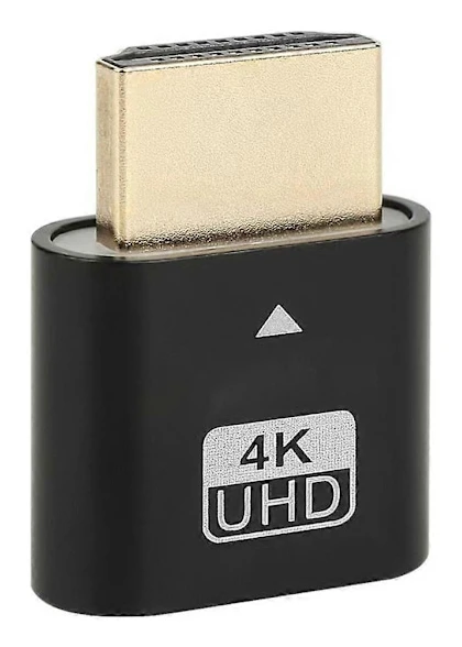 DDC EDID Dummy Plug Display Emulator Cheat Adapter 3840x2160 för BTC-Mining