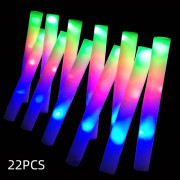 12 st LED-ljusstavar - 3 blinkande lägen, fluorescerande sken för fester, bröllop, födelsedagar och mer, batteridriven, ≤36V, hållbar plast[D] White