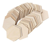 50 st Hexagon Laser Cut Oavslutade Träskivor Dekorationer Konst Hantverk Diy B