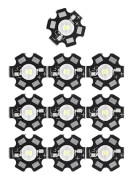 10 st 1W LED-chip Högkvalitativa DIY-ljuspärlor med aluminiumbas 6500k 90lm 20mm Vitt Ljus