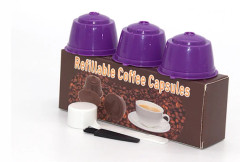 Kaffefilter återanvändbar kapsel för Nescafe Dolce Gusto-bryggare, 3-pack (lila)