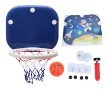 Inomhus Basketkorg Set Vikbar Väggmonterad Sugkopp Fästning Mini Basketboll Bräda Nät för Småbarn Dörr Blå