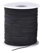 Svart Nylonklädd Elastisk Tråd – 50 meter, 0,6 mm för Smycken