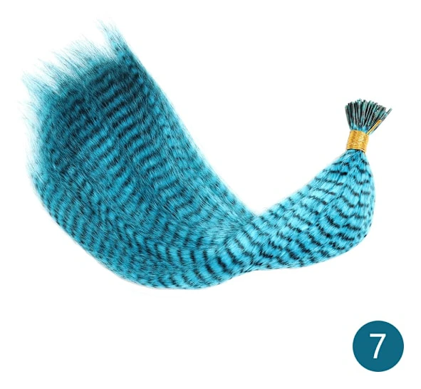 AZQUEEN Feather Hair Extension 10 Pieces Fake Hair I Tip Rainbow Syntetiskt hår 16 tums Hårstycke Fjäder för hårförlängning 7 Length 40CM