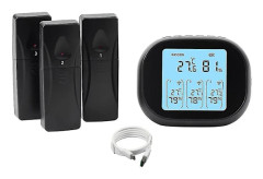 Trådlös digital termometer väderstation prognos inomhus utomhus temperatur fuktighetsmätare W