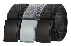 3-pack Elastiska nylonbälten för män med flasköppnare, multifunktionella Black+Gray+Black 28 To 46 Waist Adjustable=125cm