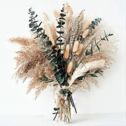 Grön Pampasgräs Boho Bukett Utsökt Lavendel och Eukalyptus Torkade Blomsterarrangemang för Western Boho Dekor Rustika Blommor för Din Bohe