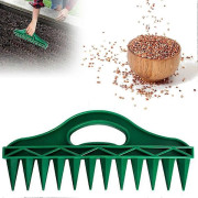 12 Håls Sådd i Jord Grävmaskin Planteringsmaskin Trädgårdsfröavståndare med Justerbar Frödispenser för Plantering av Frön och Lökar Jord Grävmaskin Planteringsmaskin Only Dibber
