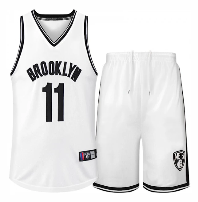 AVEKI Basketbollströja för män, 11 Brooklyn Jersey-tröjor, Mode Basketbollströja, Gåva till Basketbollsfans, Vit, M