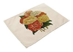 Blomstertryckt Tvättbar Hushållsduk Bordsunderlägg Värmeisolering Matsalsmatta (#6)