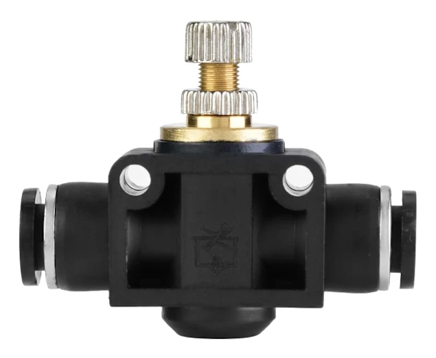 4/6/8mm Rör Luftflödeskontroll T Form Rör Pneumatisk Koppling Regulatorventil (6mm)