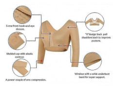 Formande underkläder för kvinnor efter operation, 34 ärmkompression, 2XL, BEIGE