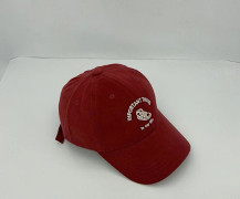 Keps Dam Sommar Bokstav Broderi Mjuk Topp Retro Casual Vild Basebollkeps Herr (Vinröd)