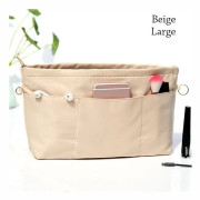 Sätt i kosmetikaväska Linnerväska BEIGE LARGE beige large