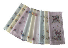9 st Kvinnors Tyg Nä handkerchiefs Blommiga Broderade Tyg Ficknäsdukar