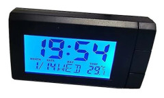LCD Temperatur Bilklocka, Biltermometer för Instrumentbräda Bakgrundsbelysning Digital Klocka Nattemperaturvisning för Lastbil