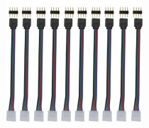 10 st 3528 5050 RGB LED-remsanslutning 4-stifts 6,4 tum hane och hona kontakt f