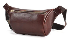 Pendla Minimalistisk Snedbröstväska för män Herr Kohud Funktion Herr Sportväska Äkta läder Retro Ryggsäck Läderväska 6650 Brown one size