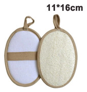 Premium Exfoliating Loofah Pad Body Scrubber, Made With Natural Shower Loufa Sponge That Gets You Clean, Not Just Spreading Soap White