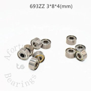 10st 693ZZ Miniatyr Lager 3x8x4(mm) Metallförseglade Kromstål Delar Lager Transmissionstillbehör