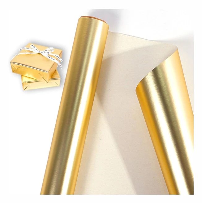 Presentpapper för bröllop, födelsedag, jul (guld)