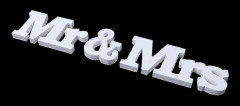 Mr & Mrs Skylt Sött Hjärta Bordsdekoration Bröllop Matbord Dekoration