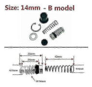 Bromspump reparationssats 11mm 12.7mm 14mm 16mm kompatibel med motorcykel - Kolv 14mm-B