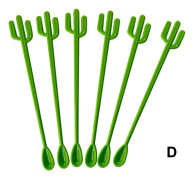 6st Cocktail Ice Drink Swizzle Sticks Återanvändbara Nyhet Swizzle Sticks för Tropical Beach Party Grass Green C